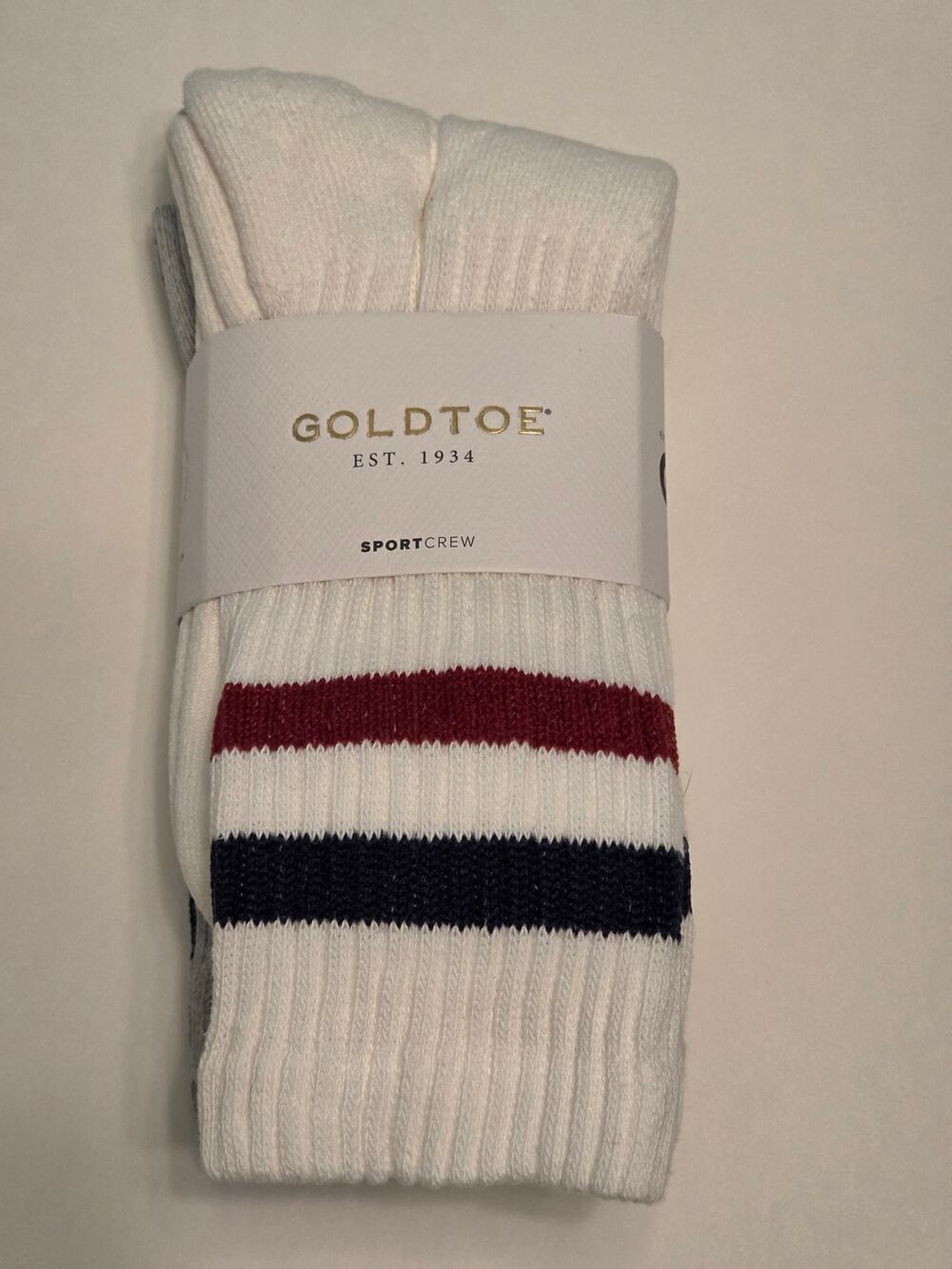 GoldToe Sport Crew Socks 2‑Pair Men’s Size 6–12.5 NWT